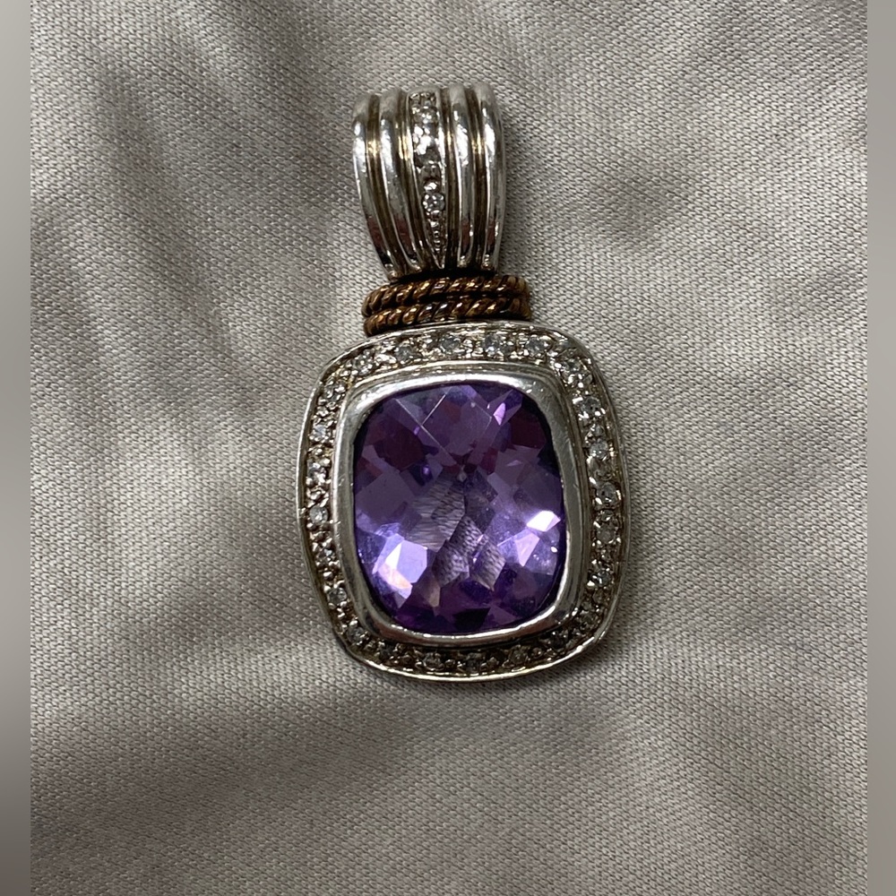 Amethyst and Diamond Pendant